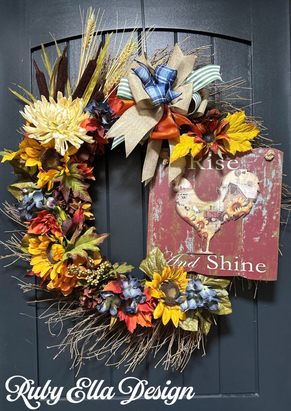 Wreath built on Rooster Sign