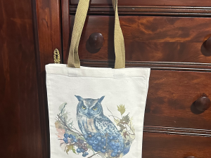 Owl Tote with Blue