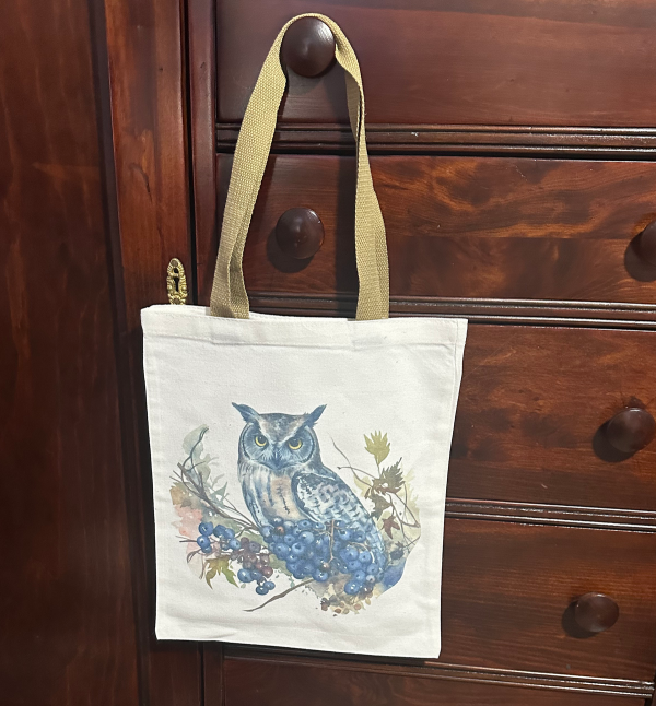 Owl Tote with Blue