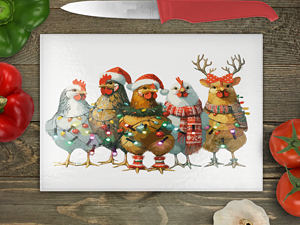 Festive Flock Cutting Board