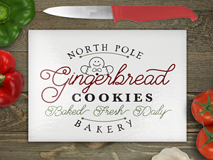 North Pole Gingerbread Cutting Board