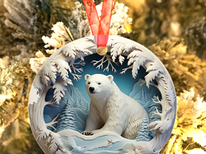 Polar Bear Cave Ornament