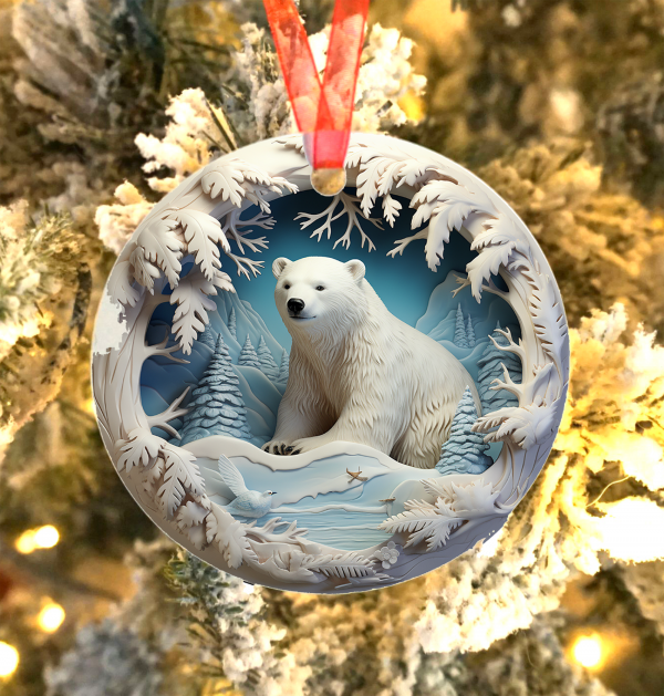 Polar Bear Cave Ornament