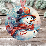 Snowman in Red Ornament