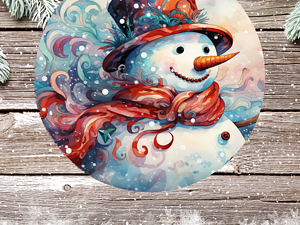 Snowman in Red Ornament