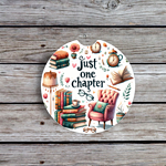 Just One Chapter Car Coasters