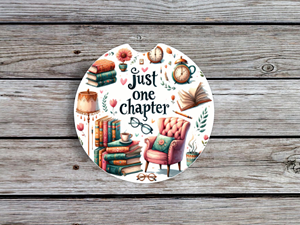 Just One Chapter Car Coasters