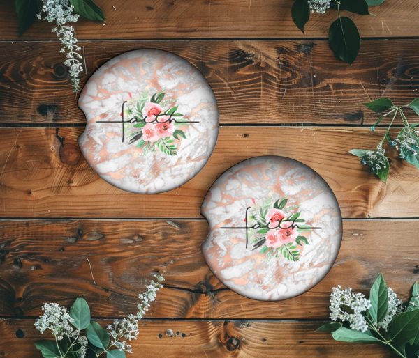 Floral Faith Car Coasters