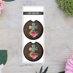 Floral Cross Car Coaster