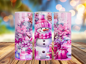 Pink Snow Person Tumbler