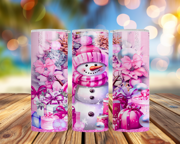 Pink Snow Person Tumbler