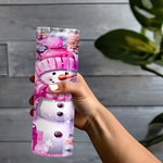 Pink Snow Person Tumbler