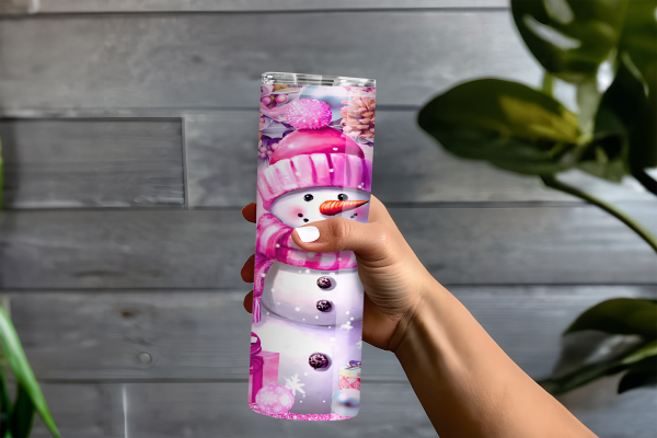 Pink Snow Person Tumbler