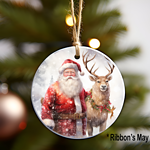 Santa and Reindeer Ornament