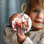 Santa and Reindeer Ornament