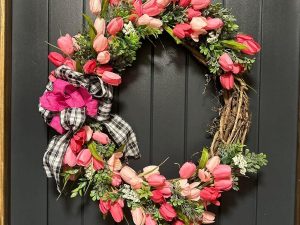 Pretty in Pink Wreath on Door