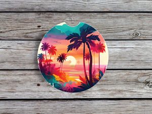 Beach Sunset Car Coaster